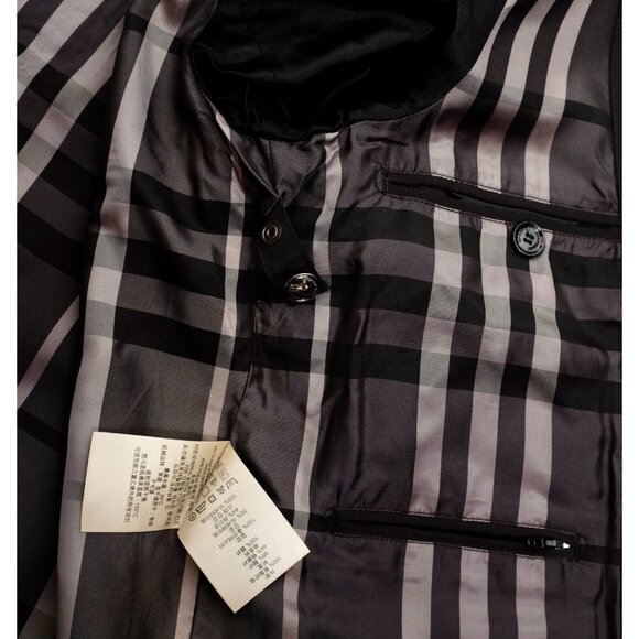 Burberry Prorsum London windbreaker coat sz Medium Nova Check lined black - Picture 8 of 9